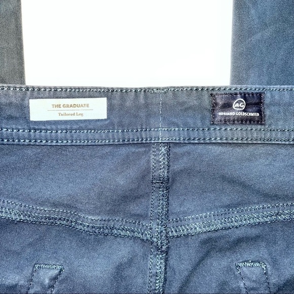 AG Adriano Goldschmied Graduate Straight Sued Stretch Sateen Navy Blue 41/32 - Picture 7 of 12